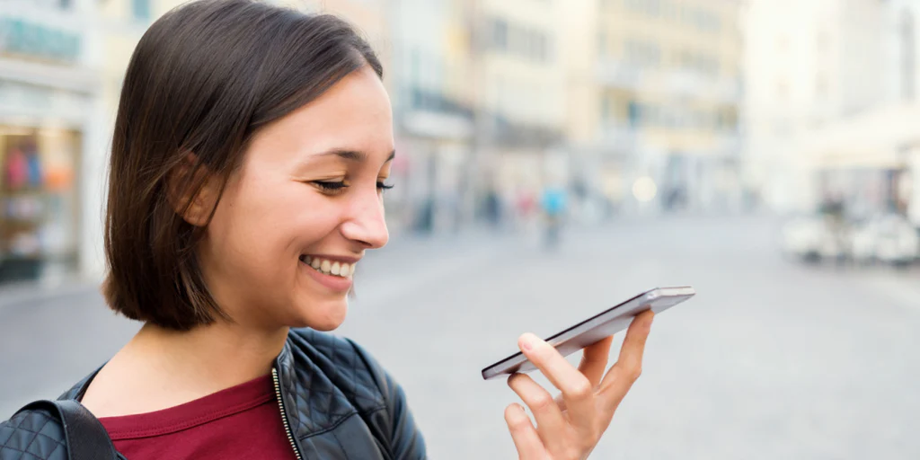 lady using voice search